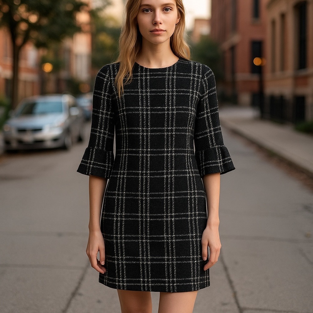 REITMANS - Black and White Plaid Dress